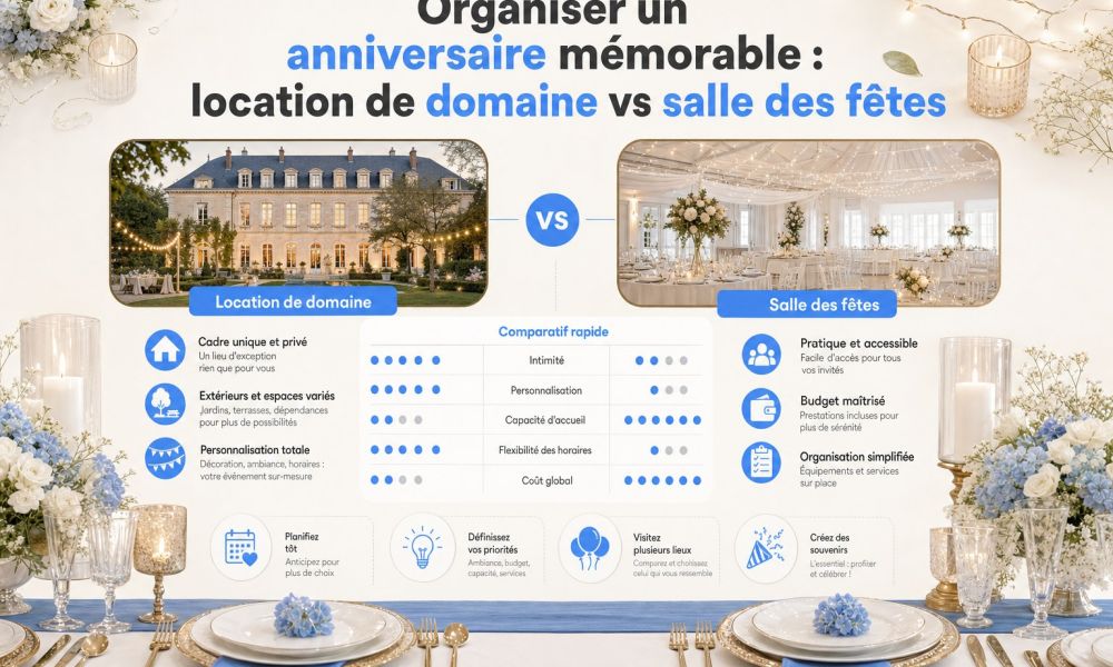Organiser un anniversaire mémorable : location de domaine vs salle des fêtes